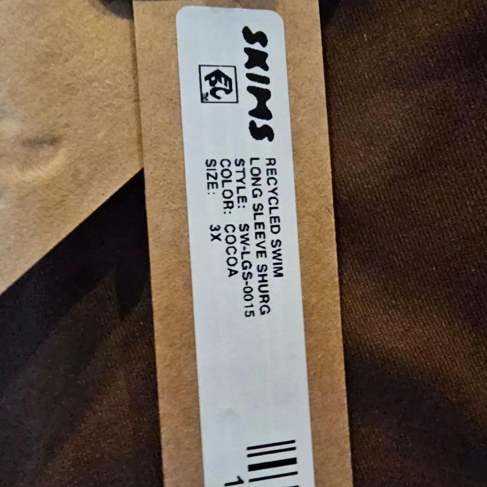 SKIMS Women's Cocoa Signature Swim Long Sleeve Shrug Size 3X